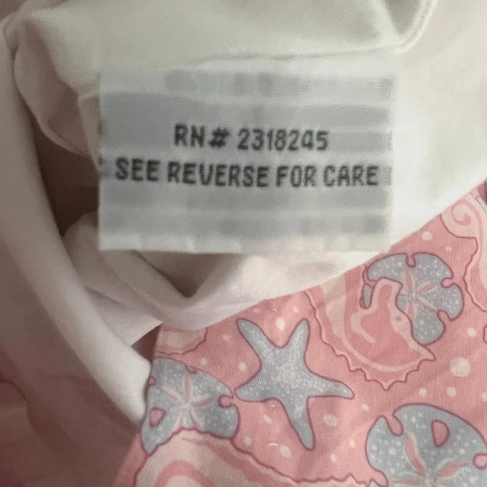 Vineyard Vines Girls 4T Pink Nautical Seahorse Starfish Drop Waist Shift Dress
